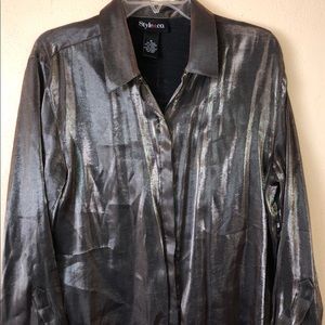 Vintage Metallic Green Women’s Dress Blouse